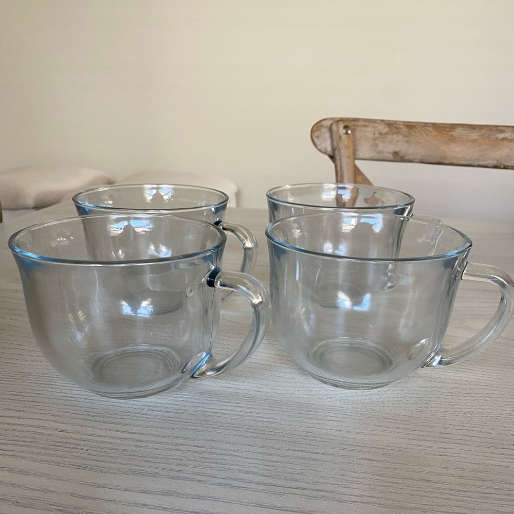 Set of 4 Clear Mugs